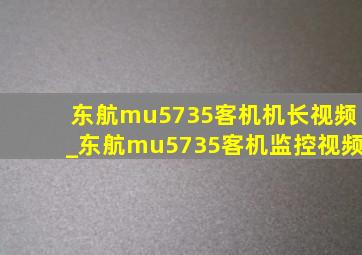 东航mu5735客机机长视频_东航mu5735客机监控视频