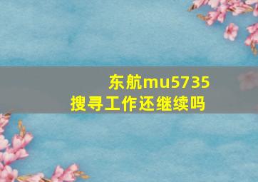 东航mu5735搜寻工作还继续吗