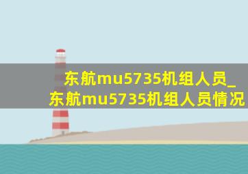 东航mu5735机组人员_东航mu5735机组人员情况