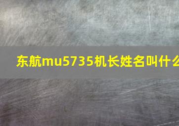 东航mu5735机长姓名叫什么