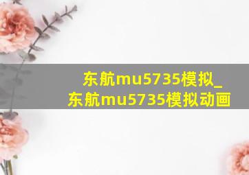 东航mu5735模拟_东航mu5735模拟动画