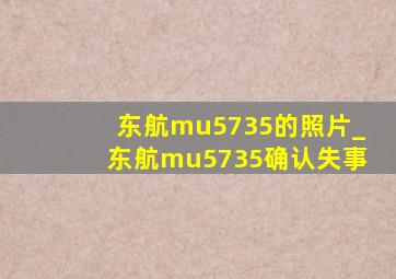 东航mu5735的照片_东航mu5735确认失事