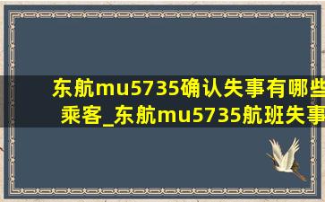 东航mu5735确认失事有哪些乘客_东航mu5735航班失事的主要原因