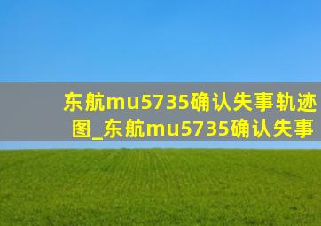 东航mu5735确认失事轨迹图_东航mu5735确认失事