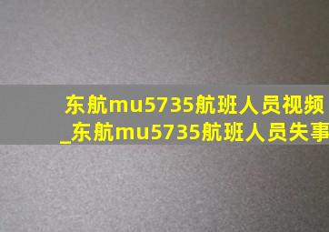 东航mu5735航班人员视频_东航mu5735航班人员失事