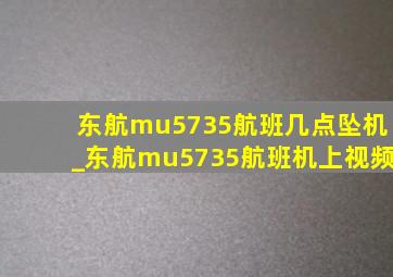 东航mu5735航班几点坠机_东航mu5735航班机上视频