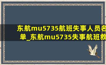东航mu5735航班失事人员名单_东航mu5735失事航班救援进展