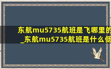 东航mu5735航班是飞哪里的_东航mu5735航班是什么(低价烟批发网)