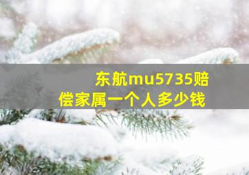 东航mu5735赔偿家属一个人多少钱