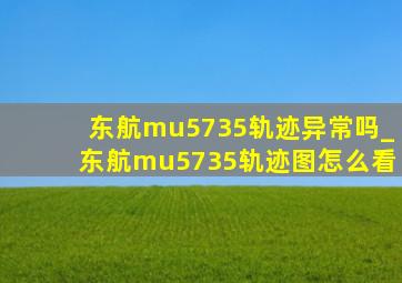 东航mu5735轨迹异常吗_东航mu5735轨迹图怎么看