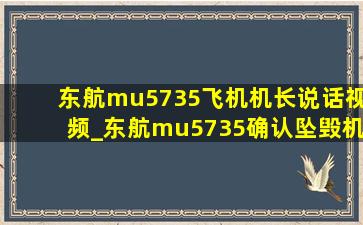 东航mu5735飞机机长说话视频_东航mu5735确认坠毁机长是谁