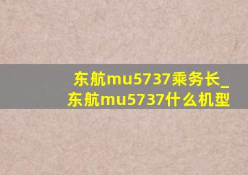 东航mu5737乘务长_东航mu5737什么机型