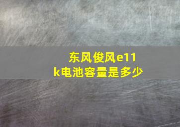 东风俊风e11k电池容量是多少