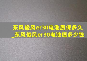 东风俊风er30电池质保多久_东风俊风er30电池值多少钱