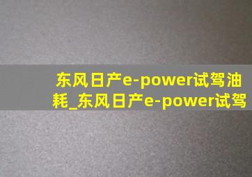 东风日产e-power试驾油耗_东风日产e-power试驾