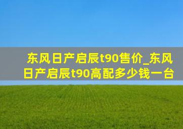 东风日产启辰t90售价_东风日产启辰t90高配多少钱一台