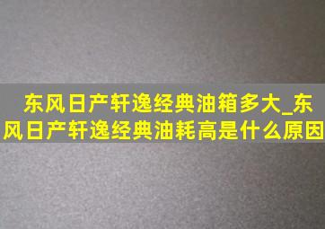 东风日产轩逸经典油箱多大_东风日产轩逸经典油耗高是什么原因