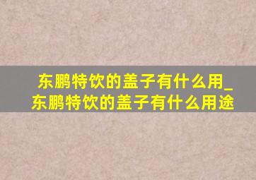 东鹏特饮的盖子有什么用_东鹏特饮的盖子有什么用途