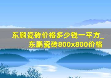 东鹏瓷砖价格多少钱一平方_东鹏瓷砖800x800价格