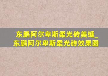 东鹏阿尔卑斯柔光砖美缝_东鹏阿尔卑斯柔光砖效果图