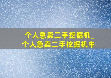 个人急卖二手挖掘机_个人急卖二手挖掘机车