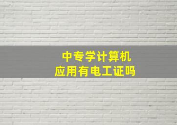 中专学计算机应用有电工证吗