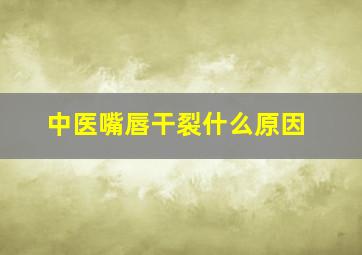 中医嘴唇干裂什么原因