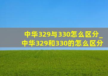 中华329与330怎么区分_中华329和330的怎么区分