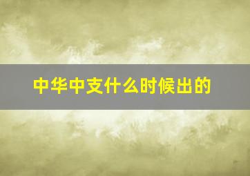 中华中支什么时候出的