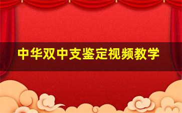 中华双中支鉴定视频教学