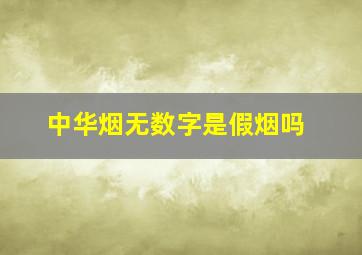 中华烟无数字是假烟吗