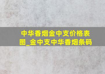 中华香烟金中支价格表图_金中支中华香烟条码