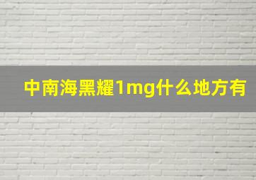 中南海黑耀1mg什么地方有