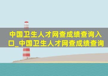 中国卫生人才网查成绩查询入口_中国卫生人才网查成绩查询