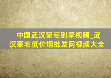 中国武汉豪宅别墅视频_武汉豪宅(低价烟批发网)视频大全