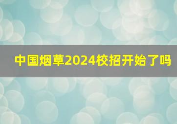 中国烟草2024校招开始了吗