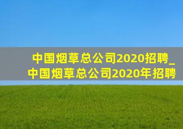 中国烟草总公司2020招聘_中国烟草总公司2020年招聘