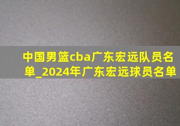 中国男篮cba广东宏远队员名单_2024年广东宏远球员名单