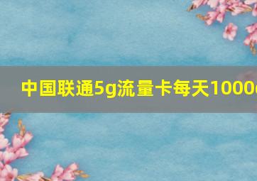 中国联通5g流量卡每天1000g