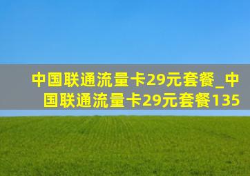 中国联通流量卡29元套餐_中国联通流量卡29元套餐135