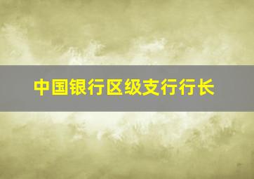 中国银行区级支行行长