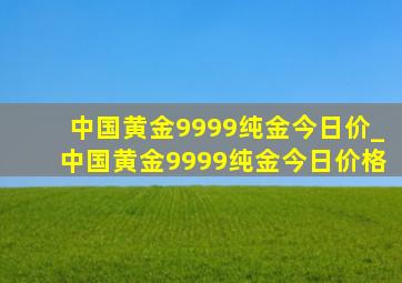 中国黄金9999纯金今日价_中国黄金9999纯金今日价格