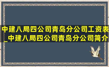 中建八局四公司青岛分公司工资表_中建八局四公司青岛分公司简介