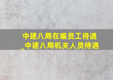 中建八局在编员工待遇_中建八局机关人员待遇