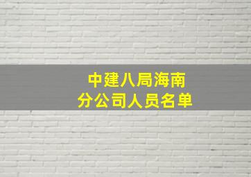 中建八局海南分公司人员名单