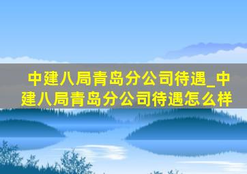 中建八局青岛分公司待遇_中建八局青岛分公司待遇怎么样