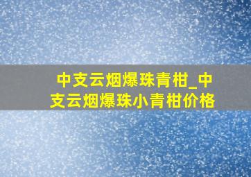 中支云烟爆珠青柑_中支云烟爆珠小青柑价格