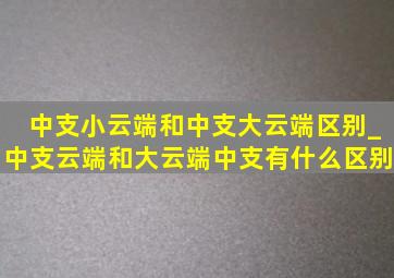 中支小云端和中支大云端区别_中支云端和大云端中支有什么区别