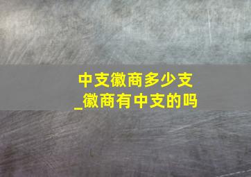 中支徽商多少支_徽商有中支的吗