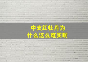 中支红牡丹为什么这么难买啊